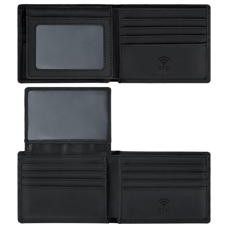 Fabricantes transfronterizos mayoristas de piel de vaca, bolso de cambio, cartera de cepillo antirrobo, cartera de cuero para hombres, cartera de cuero