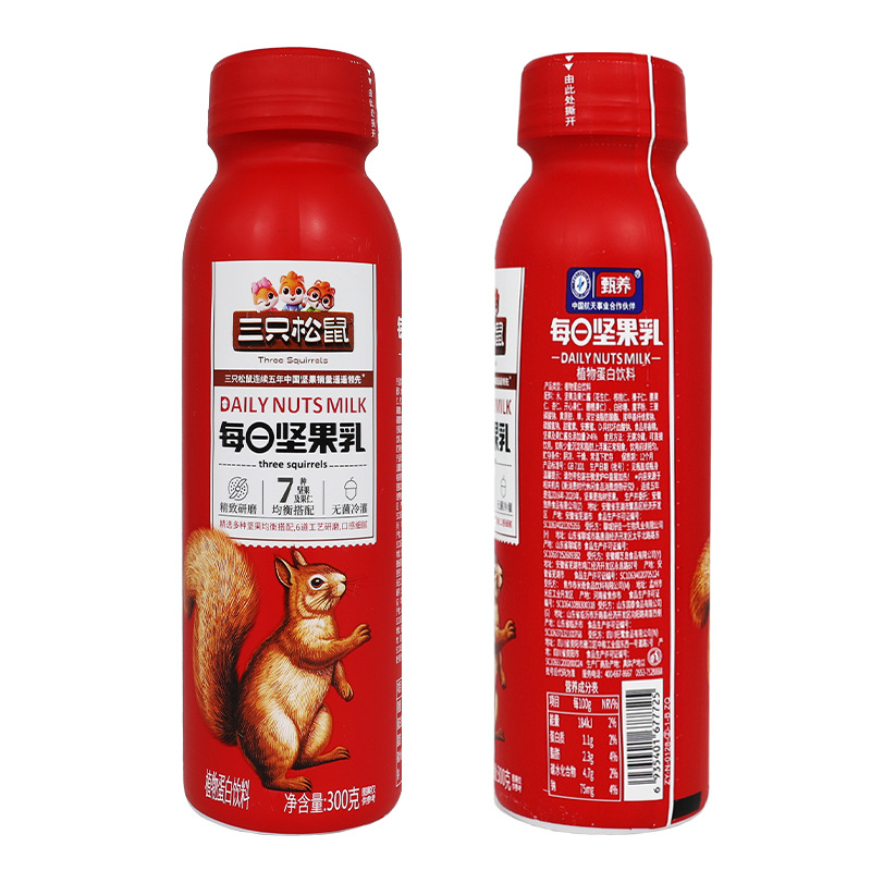 一件代发三只松鼠每日坚果乳300g/瓶便携坚果仁均衡植物蛋白饮料 5