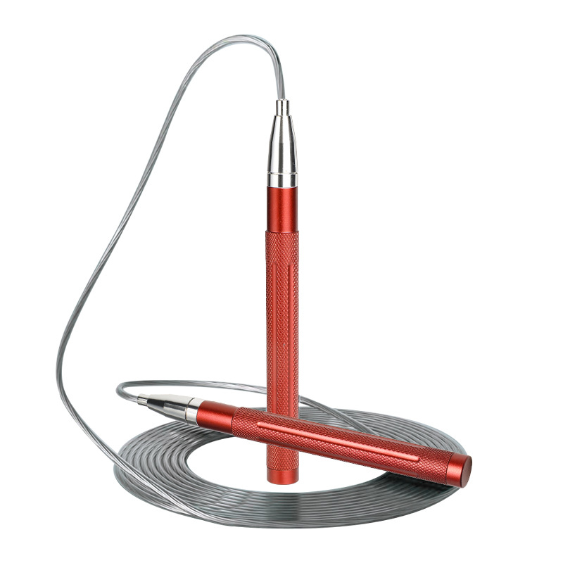 자동 잠금 줄넘기 메탈릭 레드 + 보관 가방