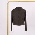 Military green short jacket
