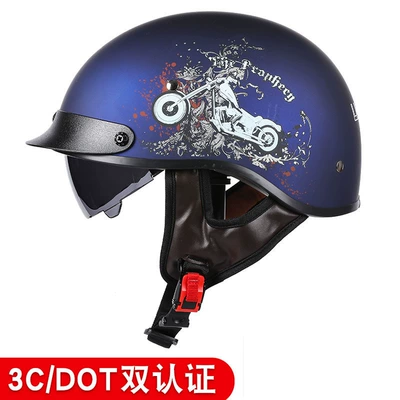 Helmet for Men and Women, Motosiklet kaskı (dəbilqə) - 112-blue-prediction-with-black-mirror-m
