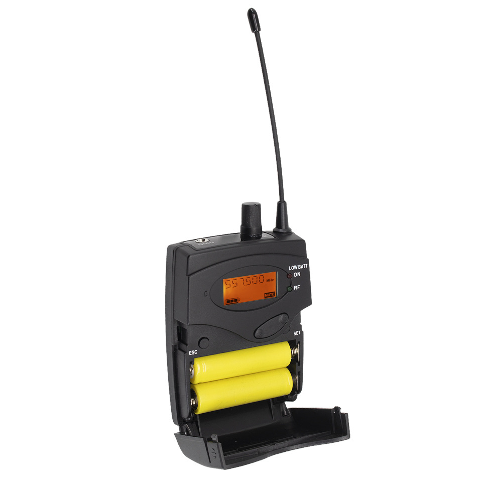 En la oreja de un solo canal de transmisión sistema de escucha inalámbrica etapa escuchando arrastre ilimitado