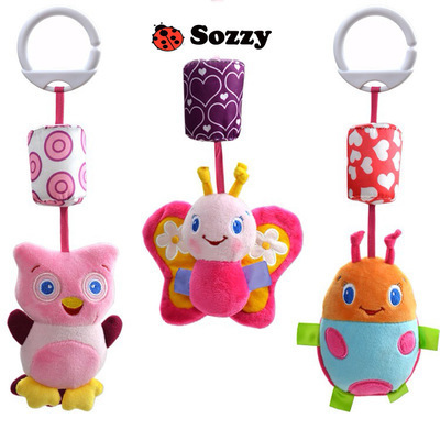 Sozzy plush baby toys cartoon animal wind chimes 7 styles