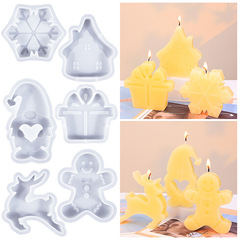 Diy滴ゴムクリスマス祭りシリーズキャンドルシリコン金型サンタクロース雪花麟鹿石膏置物
