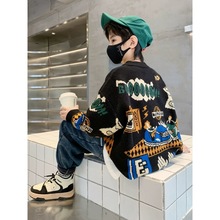 男童毛衣秋冬2025新款儿童加绒加厚套头针织衫中大男孩百搭打底衫