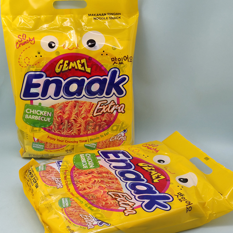 Indonesian Import GEMEZ Chicken Flavor Instant Noodles, Enaak Convenient Noodles, BBQ Trendy Snack, 240g Bag