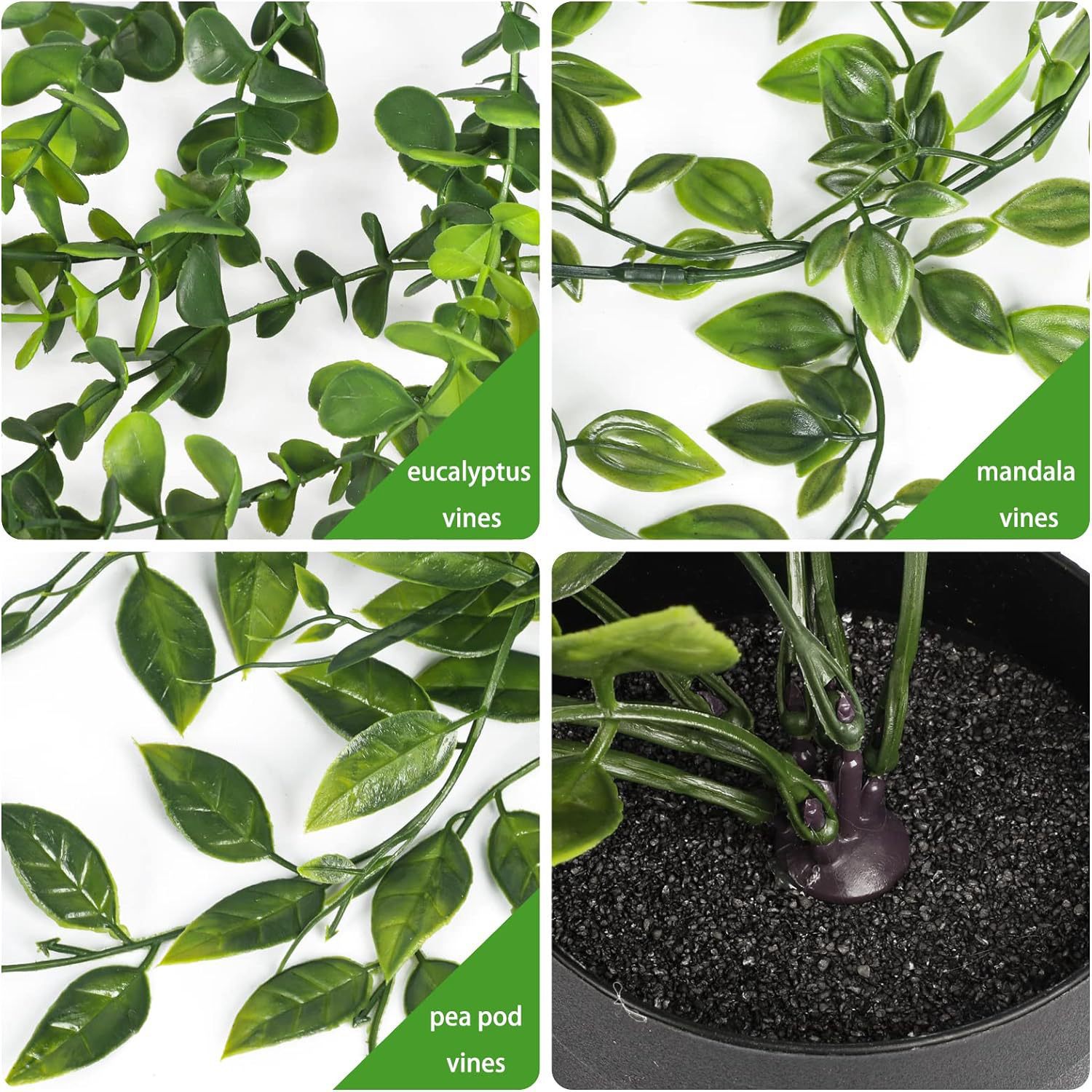 Planta colgante transfronteriza artificial eucalipto bonsai decoración interior Mandala Vid simulación planta verde vaina de guisante image 5