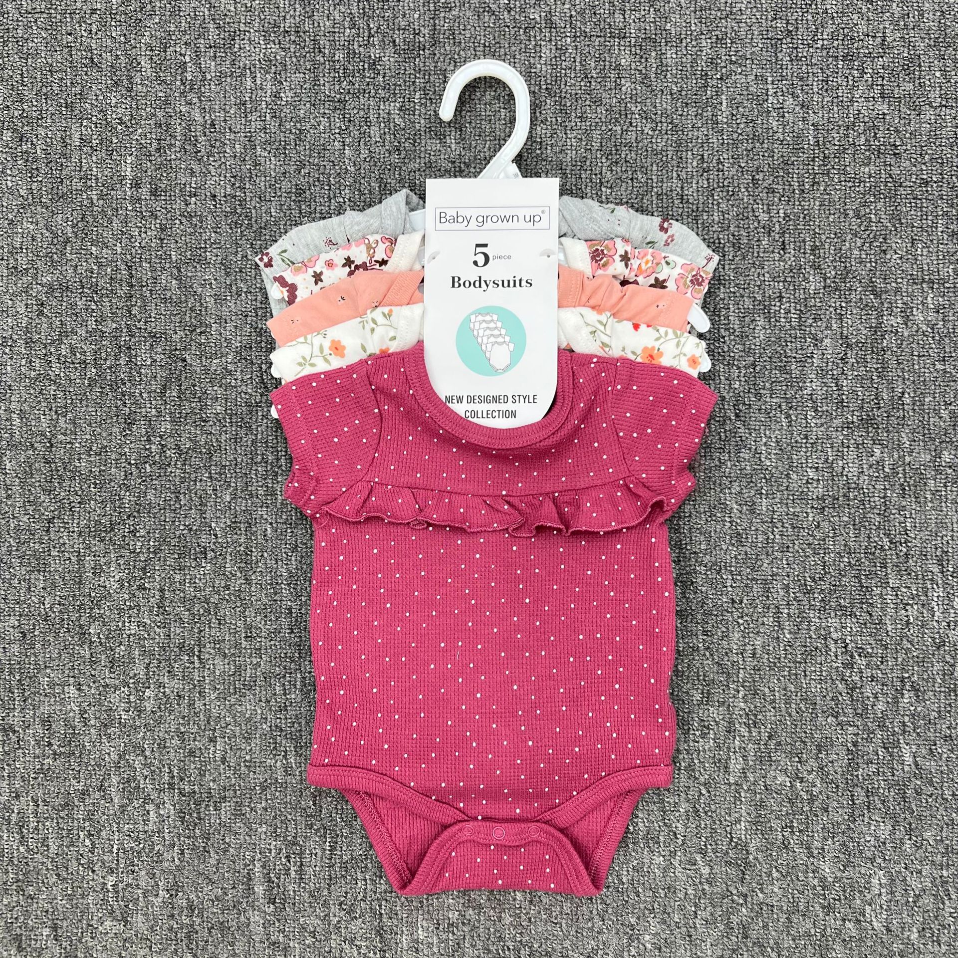 Mono de bebé para gatear, conjunto de cinco piezas de manga corta, 5 bodies versátiles para comercio exterior