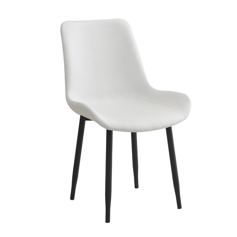 Silla de comedor de cuero de lujo simple y ligera, silla de recepción de doble propósito, silla de acero al carbono, silla de comedor duradera