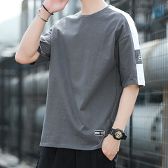 半袖の男性のファッションブランドの夏のゆるい男性のファッションの丸首のtシャツの純綿のtシャツの上着の底のシャツのファッションの男性の服