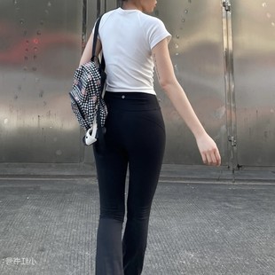 Lulu Original Groove Bell-Bottom Pants for Women, High-Waisted, Slimming, Versatile, Casual, Sports, Fitness, Yoga, Quick-Drying Magic Pants
