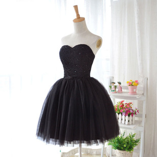 2025 New Summer Black Tube Top Puff Skirt Fashion Slim Bridesmaid Dress Banquet Performance Evening Dress