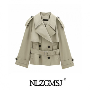 Autumn 2024 New Women's Clothing European and American-style Fashion Simple All-match Buckle Short Coat 0518270