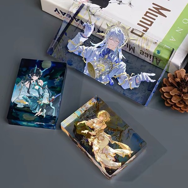 Acrylic card brick cartoon merchandise, anime-themed fan items, DIY personalized gifts, desktop decorations, custom-made creative items