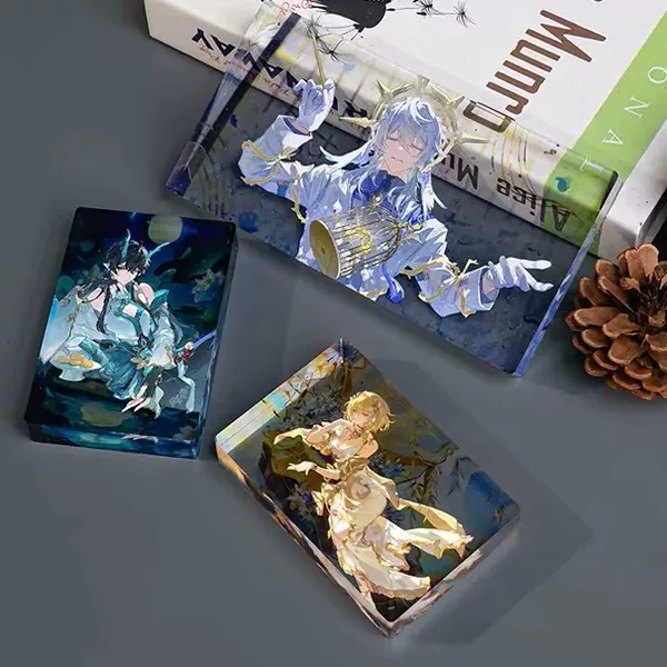 Acrylic card brick cartoon merchandise, anime-themed fan items, DIY personalized gifts, desktop decorations, custom-made creative items