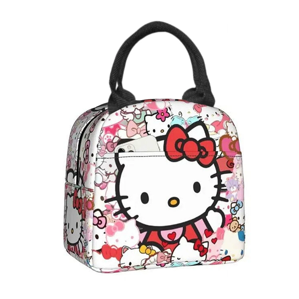 Hello Kitty, ручной мультяшный милый термос, сумка-ланч для учеников начальной школы, сумка для еды