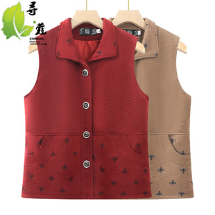 New Spring Granny Cardigan Vest 60 Years Old Button Shirt Elderly Clothes plus size Loose Sleeveless Shirt 80 Years Old