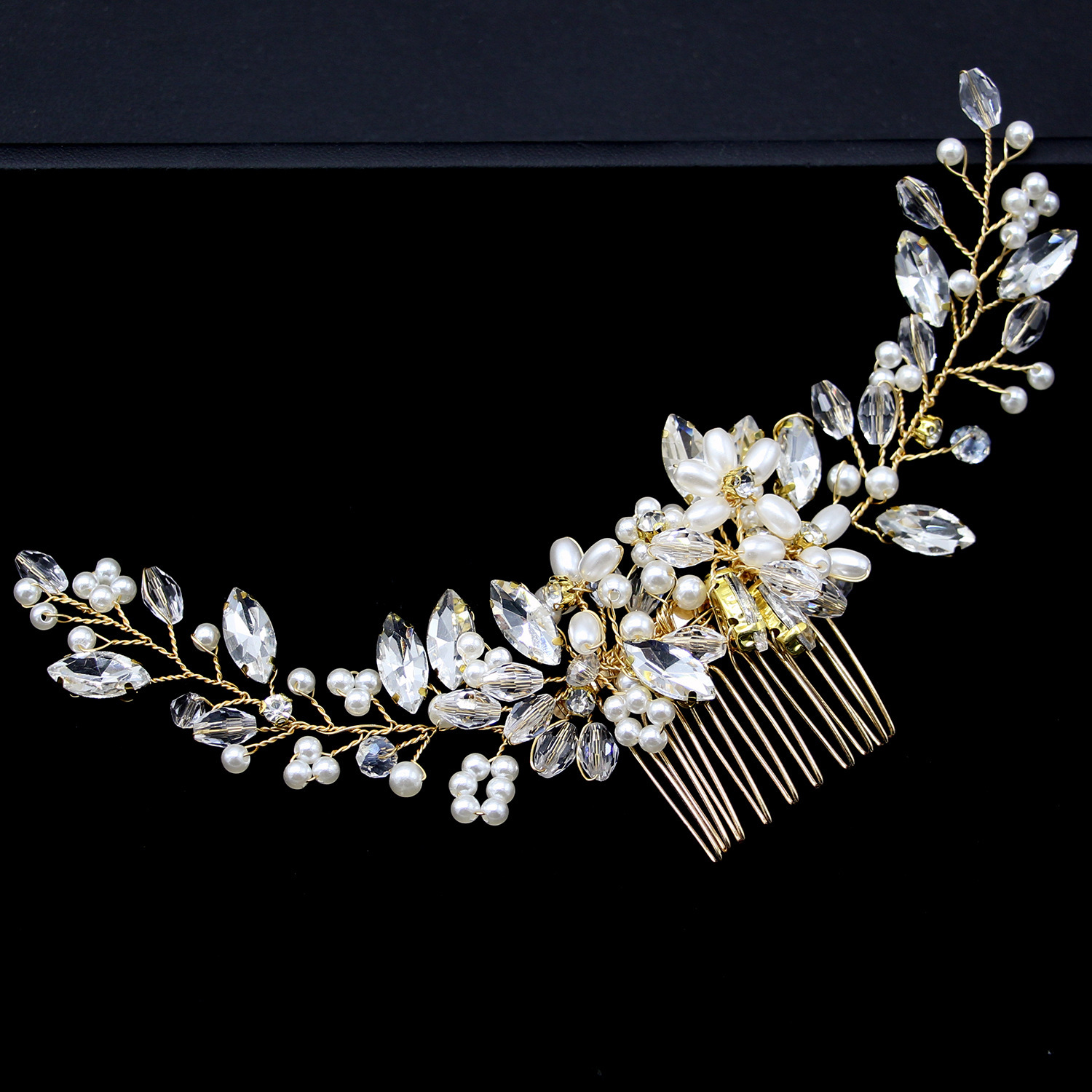 Cross-border European and American pearl and rhinestone hair combs, wedding dress accessories, hair updos, bridal jewelry wholesale