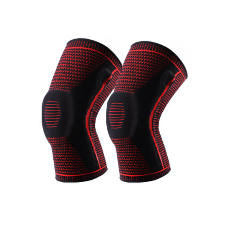 Rodilleras de silicona transfronterizas, rodilleras deportivas de punto, rodilleras de nailon, rodilleras de compresión de resorte, rodilleras de baloncesto, en nombre del cabello