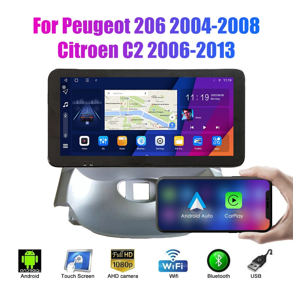 Подходит для Peugeot 206 (2004–2008) и Citroen C2 (2006–2013) — Android навигатор GPS с камерой заднего вида