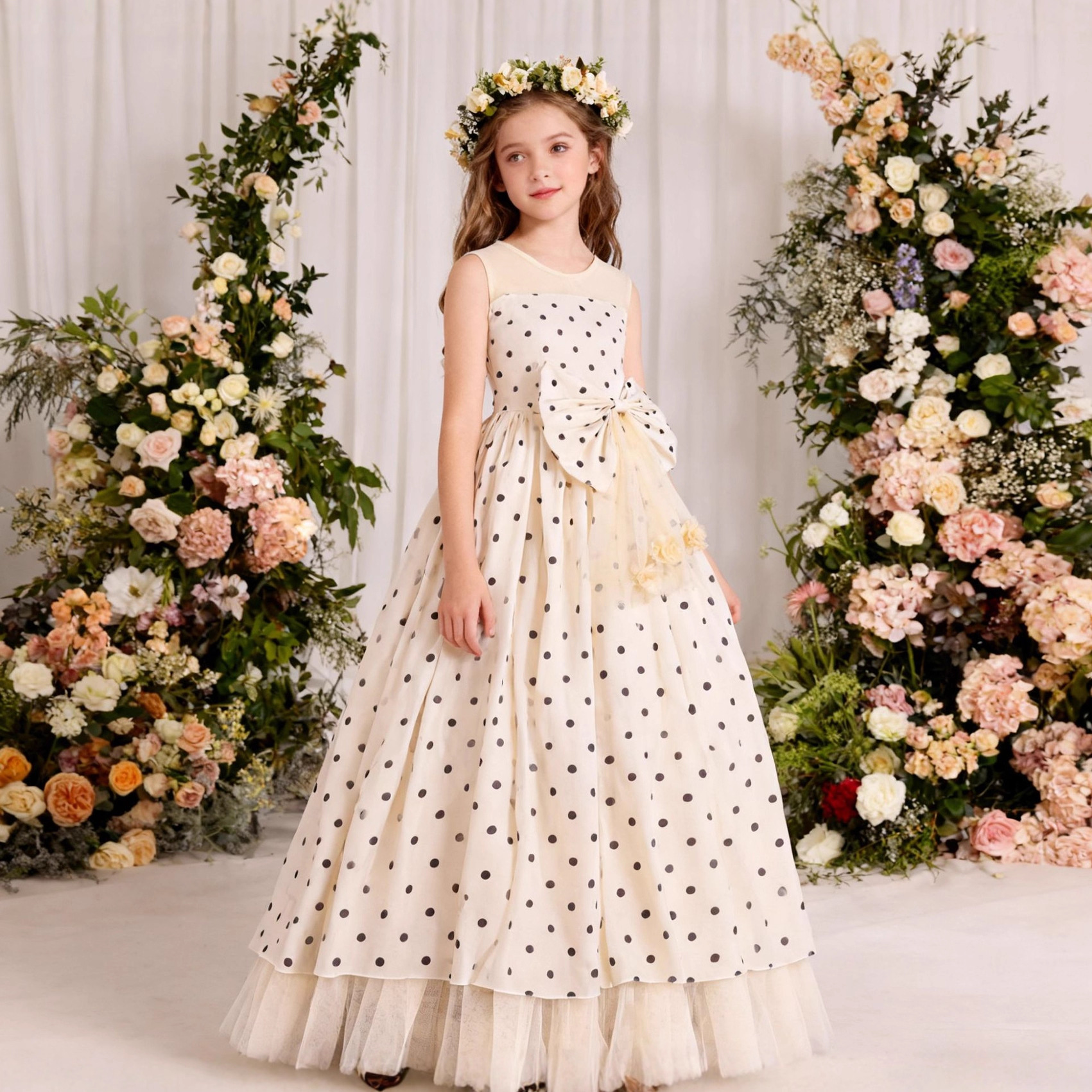 Adolescente vestido de princesa de malla vestido de bar mitzvah vestido de niña de escuela secundaria vestido de padres e hijos vestido de mujer en stock