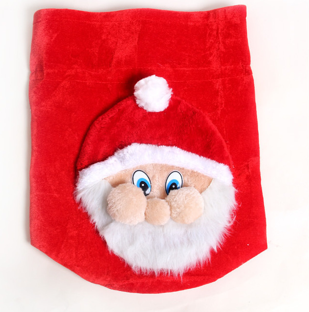 Navidad decoraciones bolsas de regalo de vello de oro de alta calidad bolsas de regalo grandes bolsas de dulces al por mayor