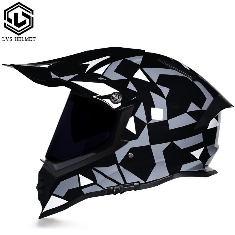 Nuevo off-road tire casco de doble lente carretera tire casco completo motocicleta Larga Distancia unisex Four Seasons universal LVS