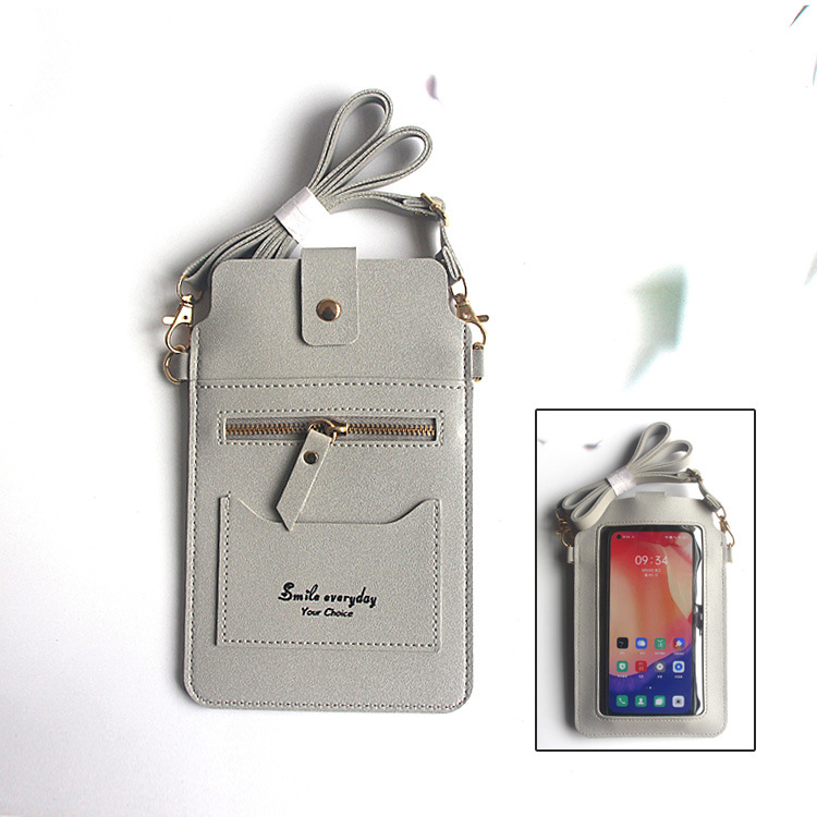 Fashion Solid Color Transparent Square Zipper Phone Walletpicture5