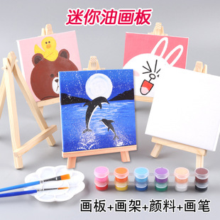 # Mini Easel Drawing Board Set Acrylic Oil Paint Painting Desktop Ornaments Desktop Easel Wooden Display