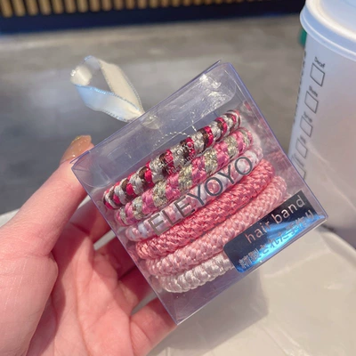 Continuous Hair Tie, High Ponytail – Saç üçün rezinlər - pink-pack-of-6