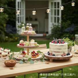 森系木质蛋糕架婚礼派对糖果纸杯蛋糕收纳架熟食甜品台蛋糕展示架