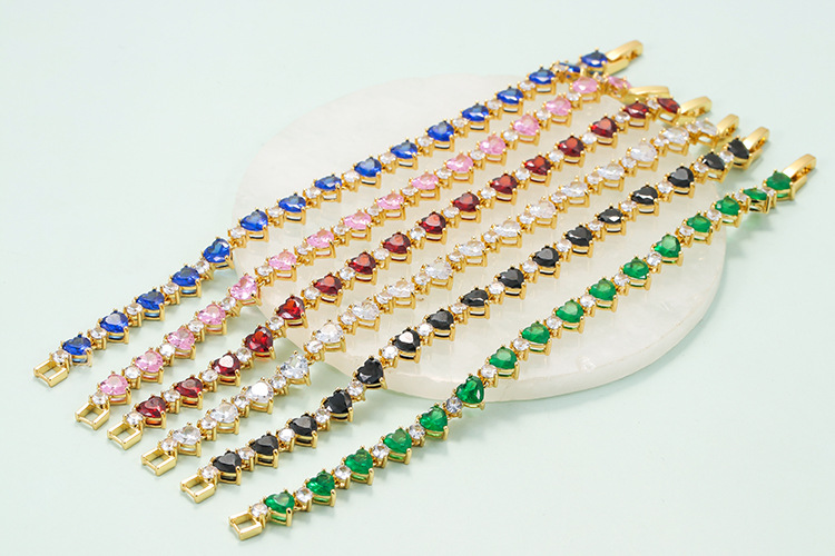 Sweet Heart Copper Plating Zircon Bracelets display picture 2