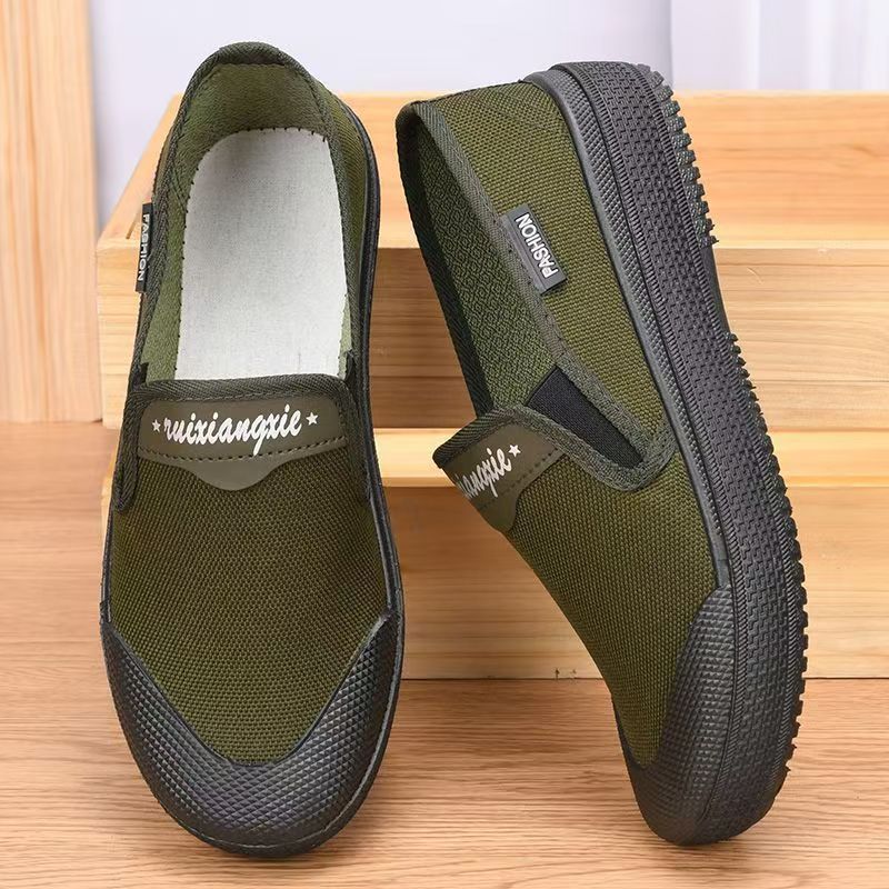 Training shoes, liberation shoes, canvas shoes, men's shoes, construction site shoes, canvas shoes, men's shoes, outdoor slip-on shoes for elderly men
