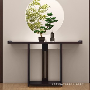 New Chinese Style Table Solid Wood Entrance Table Zen Style Modern Entrance Table Antique Wall Corridor Decorative End View Table