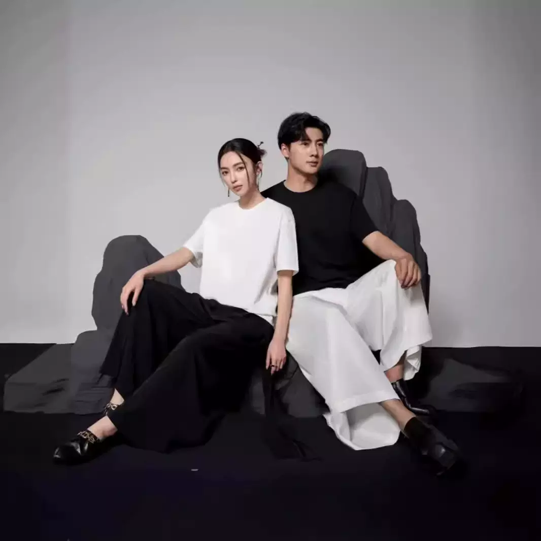 INF男装|305G重磅2024索罗娜冰感落肩纯色短袖街头oversize潮牌男