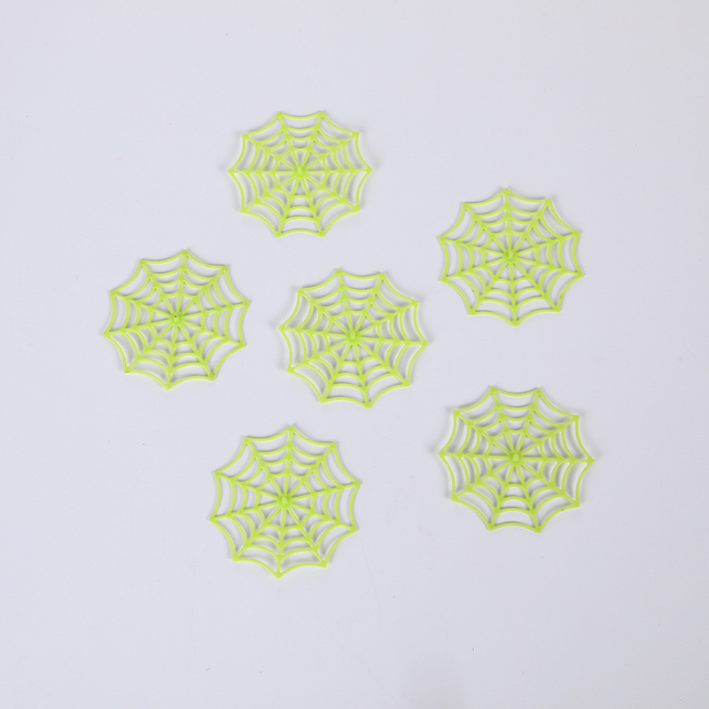 Mini telaraña de halloween, pequeña telaraña de color, dibujos animados de plástico, pequeña telaraña, accesorios decorativos a mano DIY