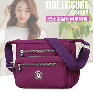 Middle-aged and elderly mommy bag waterproof nylon Oxford bag shoulder crossbody bag casual women's bag printed canvas bag