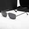 Rectangular small metal glasses solar-powered suitable for men and women, retro sunglasses, Korean style