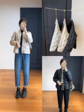 质感好哭！简约时尚显瘦轻薄羽绒服女短款棒球服22年冬季F092502