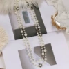 187 white pearl+black and white flower