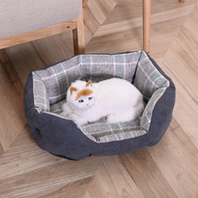 麂皮絨六角貓窩 布藝柔軟舒適保暖寵物沙發 睡眠狗窩家用寵物用品