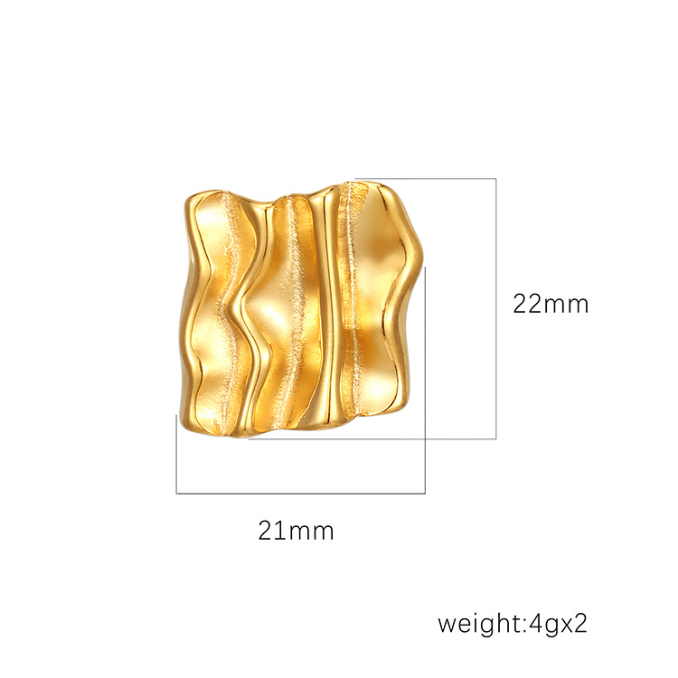 INS moda europea y americana todo partido plisado 18K pendientes de acero inoxidable de las mujeres de moda compleja Luz de lujo de alto grado pendientes personalizados