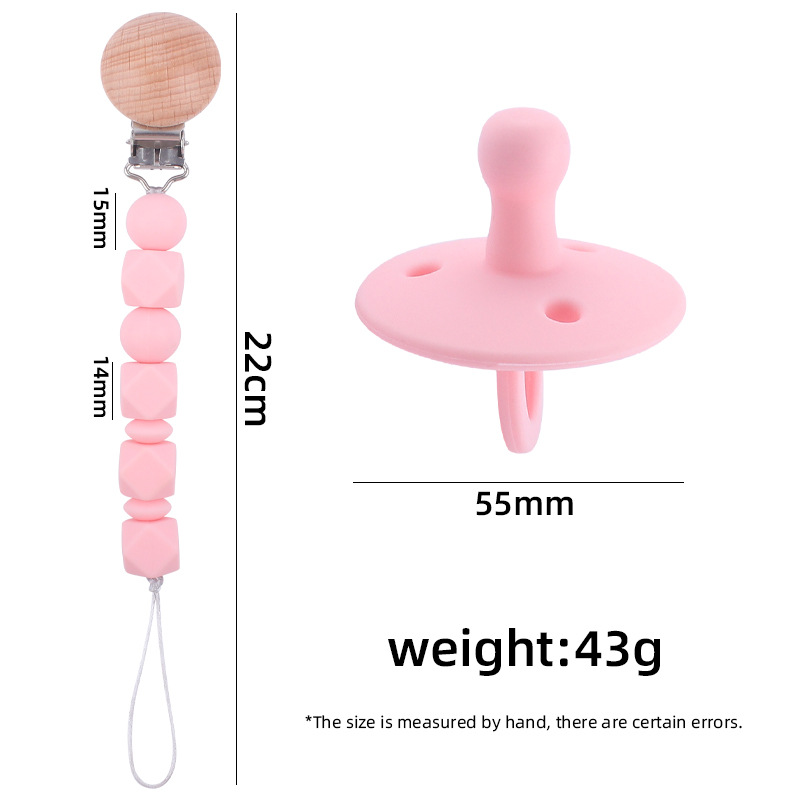 Suministros para bebés chupete DIY creativo bebé silicona mordedura molar pezón cadena pezón conjunto de dos piezas