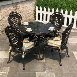 铁艺休闲组合式户外桌椅 铸铝桌椅露天花园庭院休闲座椅