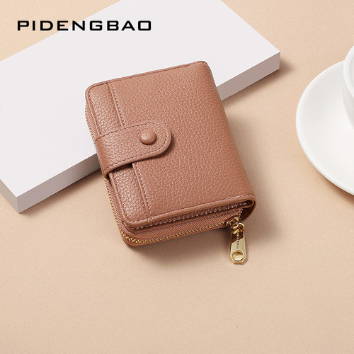 Pidenbao  new cross-border zipper coin purse short women's wallet fashionable litchi pattern wallet