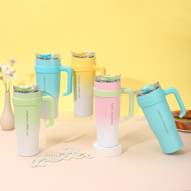 Cross-Border Creative Large-Capacity Handle Ice Cup, Giant Stainless Steel Thermos Cup, Portable Straw Cup, 40oz Car Cup Cross-Border Creative Large-Capacity Handle Ice Cup, Giant Stainless Steel Thermos Cup, Portable Straw Cup, 40oz Car Cup