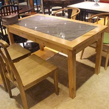 全实木餐桌椅组合长方形现代简约小户型实木饭桌家用原木餐桌家具
