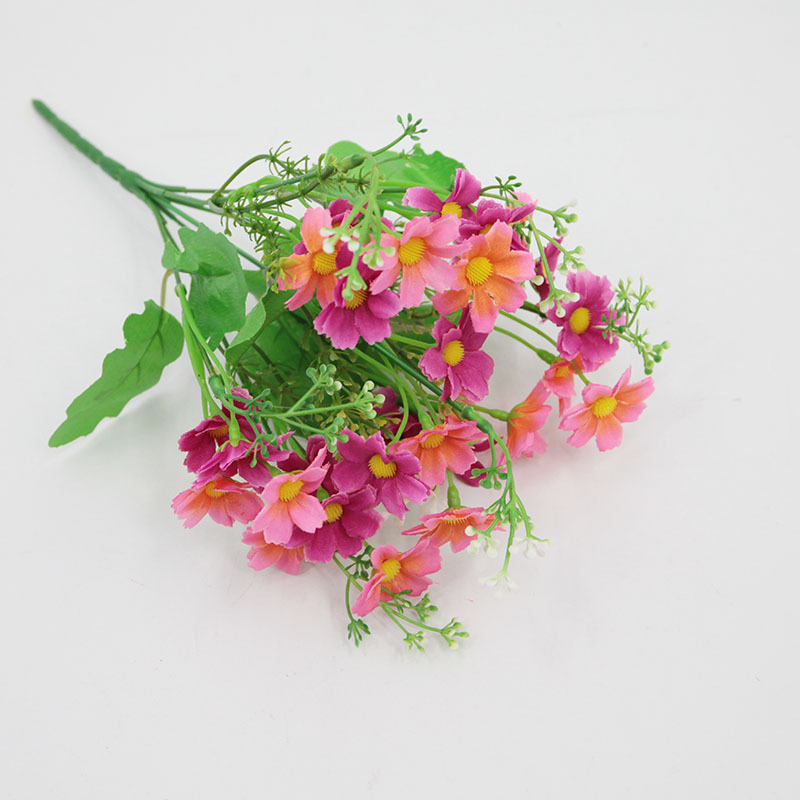 Ramo pequeño de orquídeas artificiales de 28 cabezas, orquídeas danzantes para decoración de bodas y hogar, arreglo floral de seda, flores artificiales al por mayor.