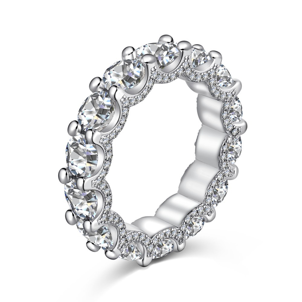 Set anillo de compromiso oval en plata de ley 925 apilable_voghion.com