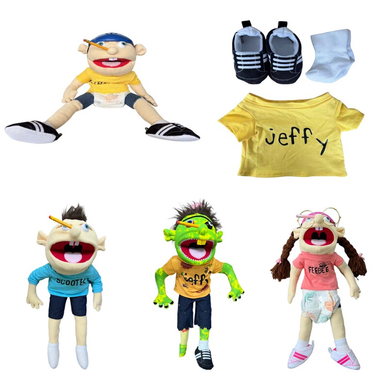 Cross-Border Spot Jeff Hand Puppet Plush Toy Funny Open Mouth Boy Interactive Doll Doll Children Early Education Doll